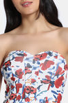 Zivame Non-Padded Short Slip Corset - Red Print — thumbnail 5